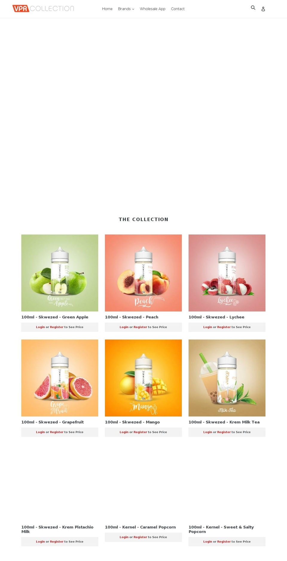 vprcollection.com shopify website screenshot