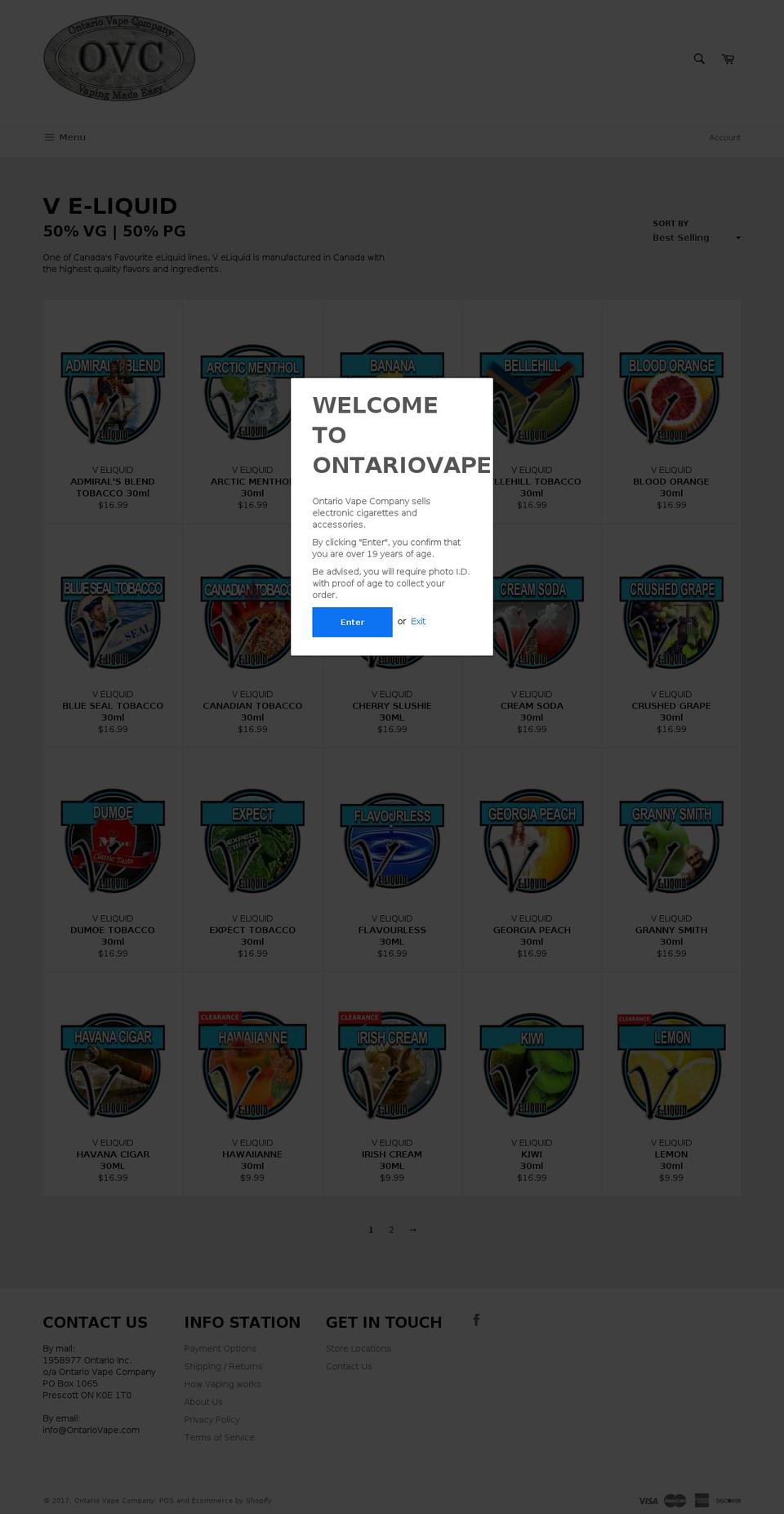 vpremiumeliquid.com shopify website screenshot