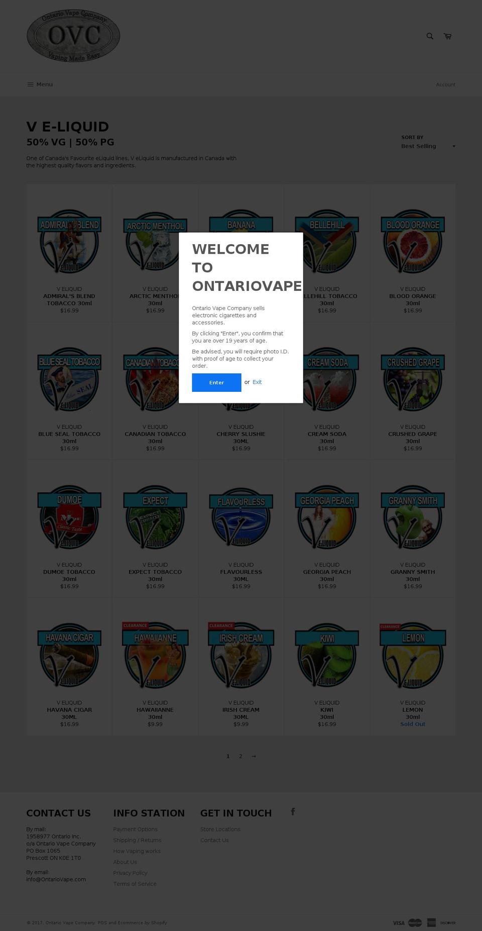 vpremiumliquid.com shopify website screenshot