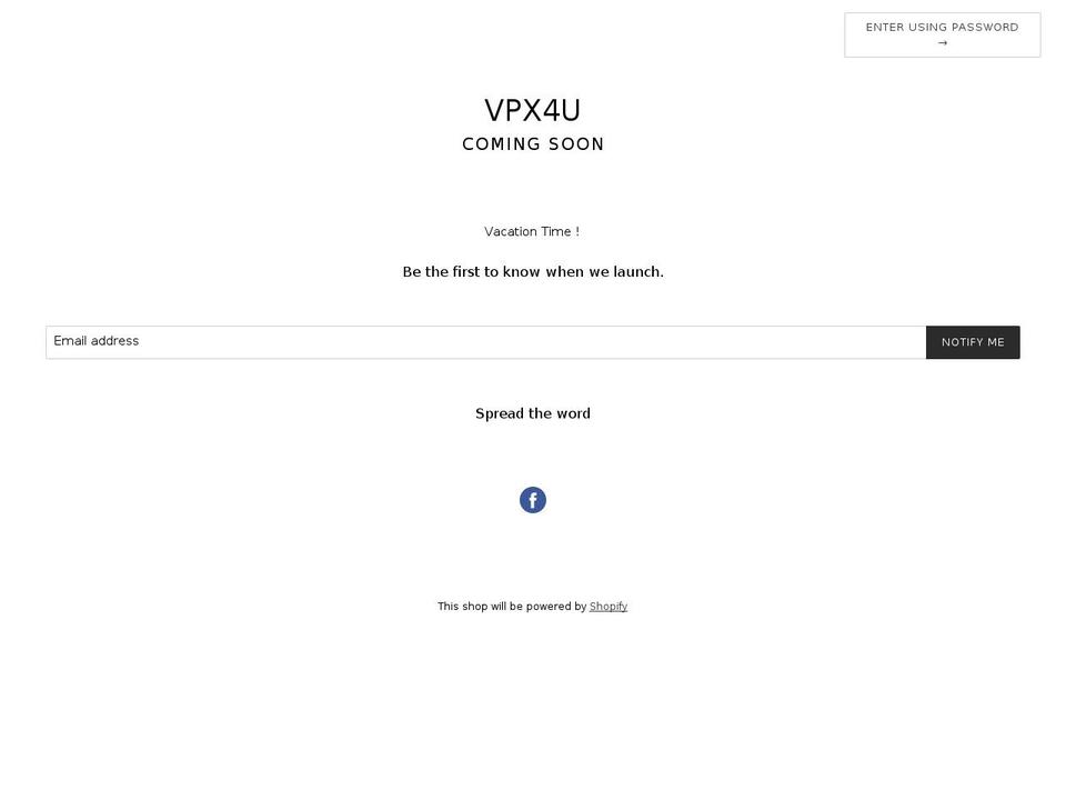 vpx4u.com shopify website screenshot