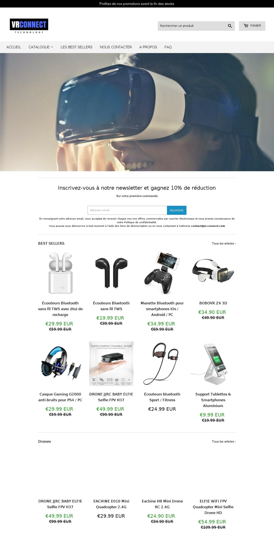 theme-optimized Shopify theme site example vr-connect.com