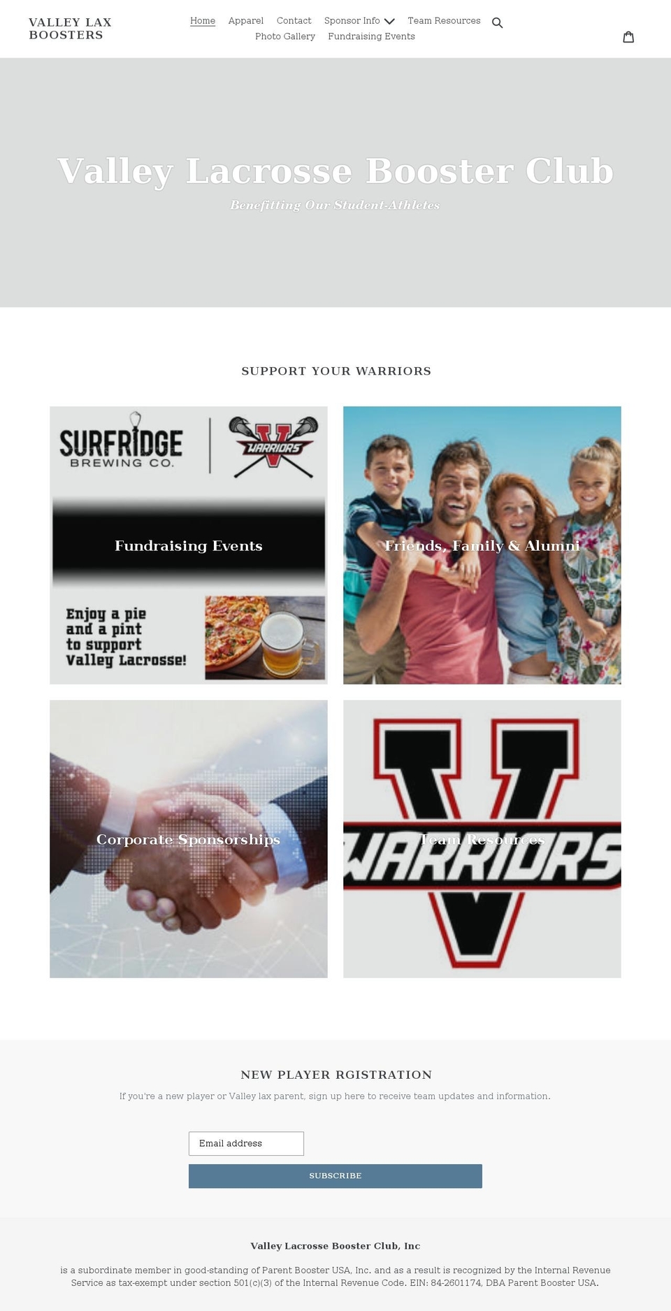 vrhslax.com shopify website screenshot