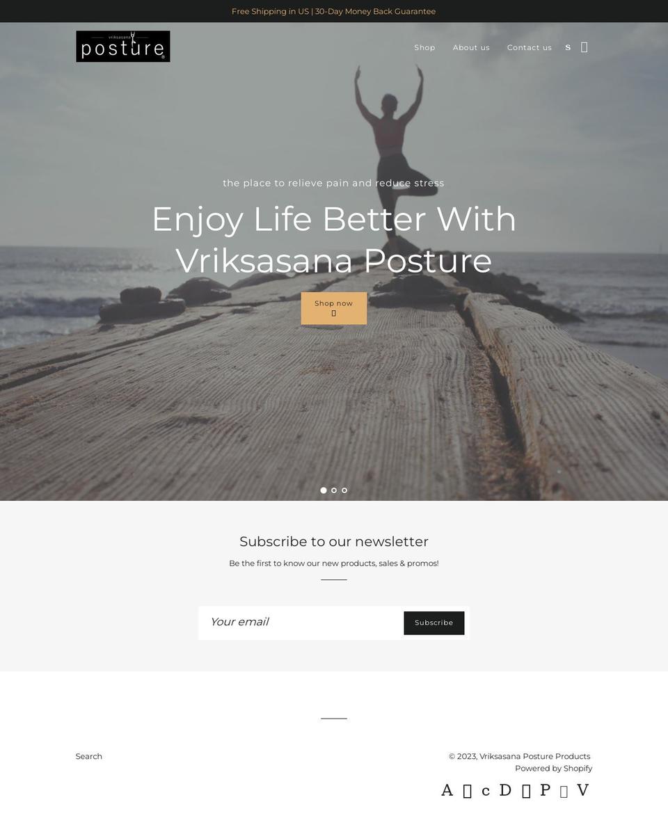 vriksasana.com shopify website screenshot