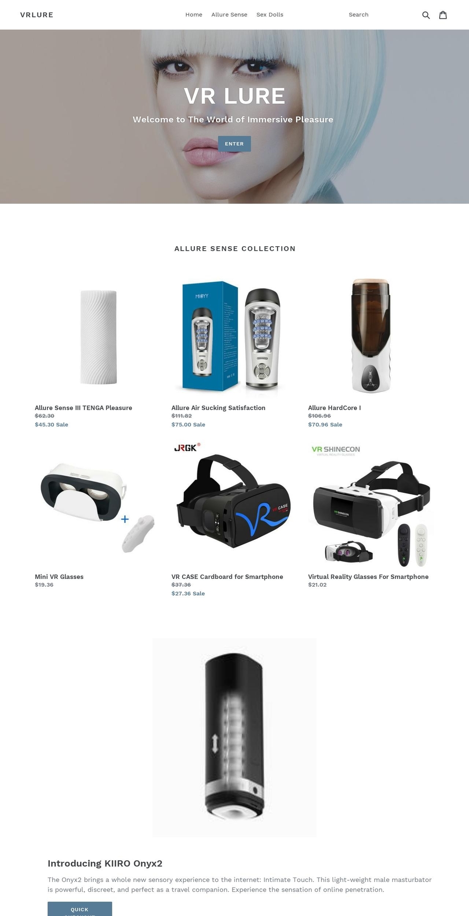 vrlure.com — Shopify storefront screenshot