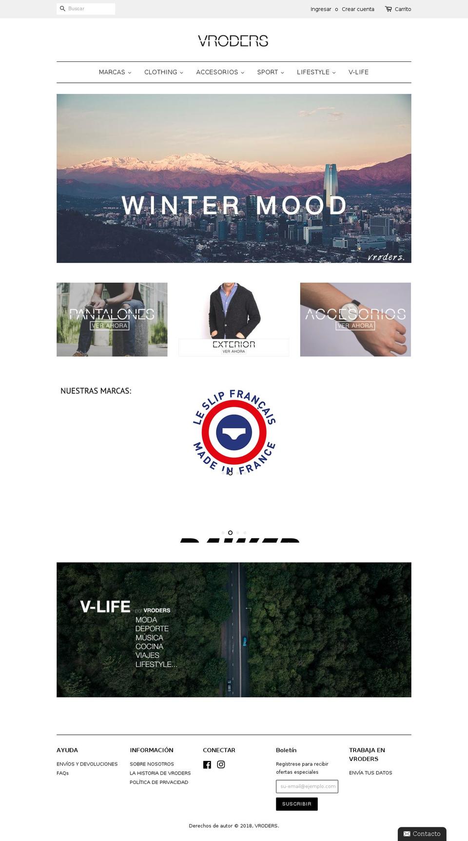 vroders.com — Shopify storefront screenshot