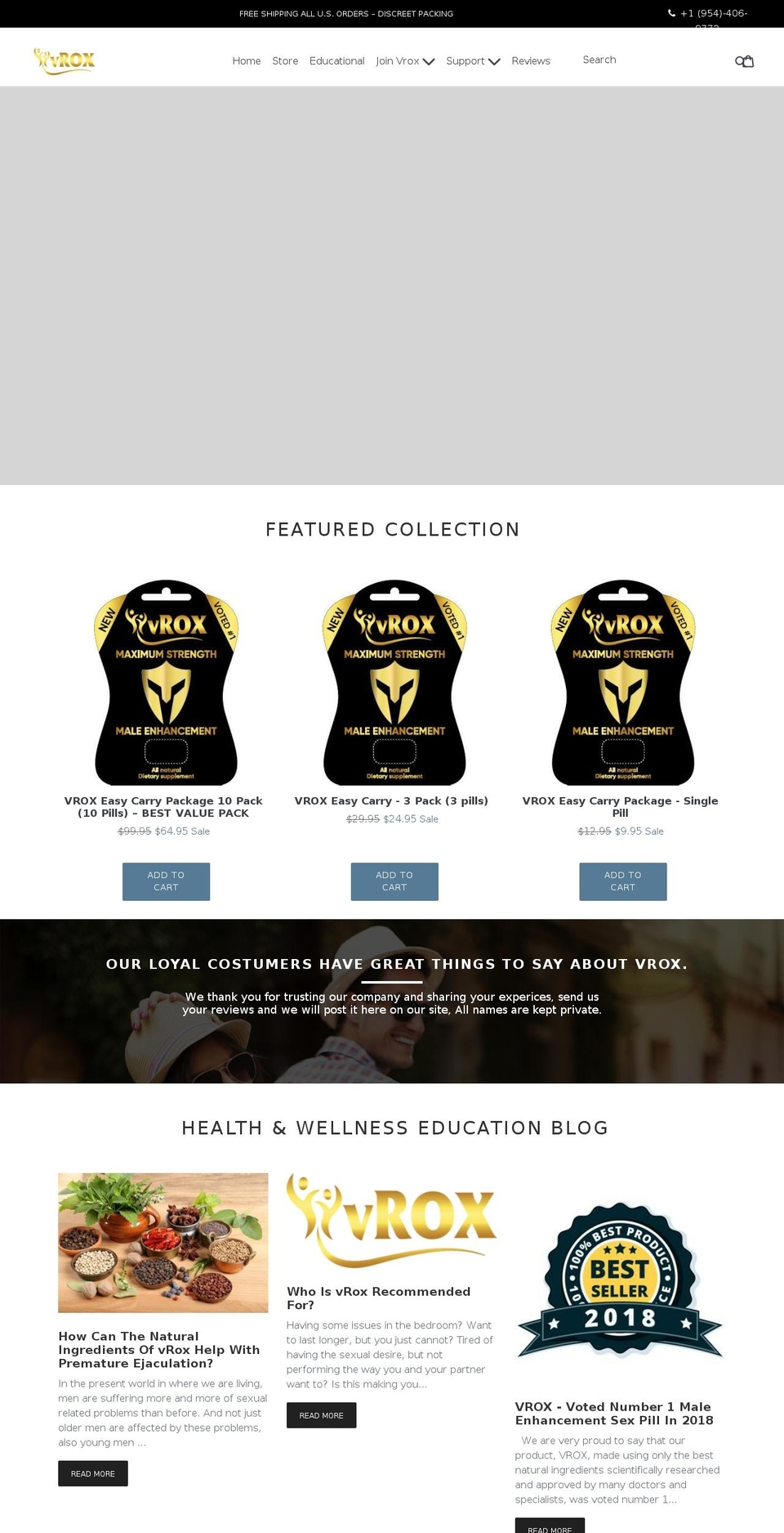 vroxusa.com shopify website screenshot