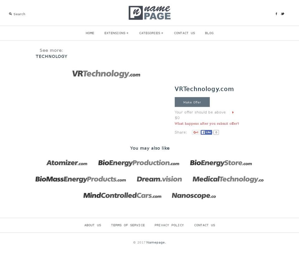 vrtechnology.com shopify website screenshot