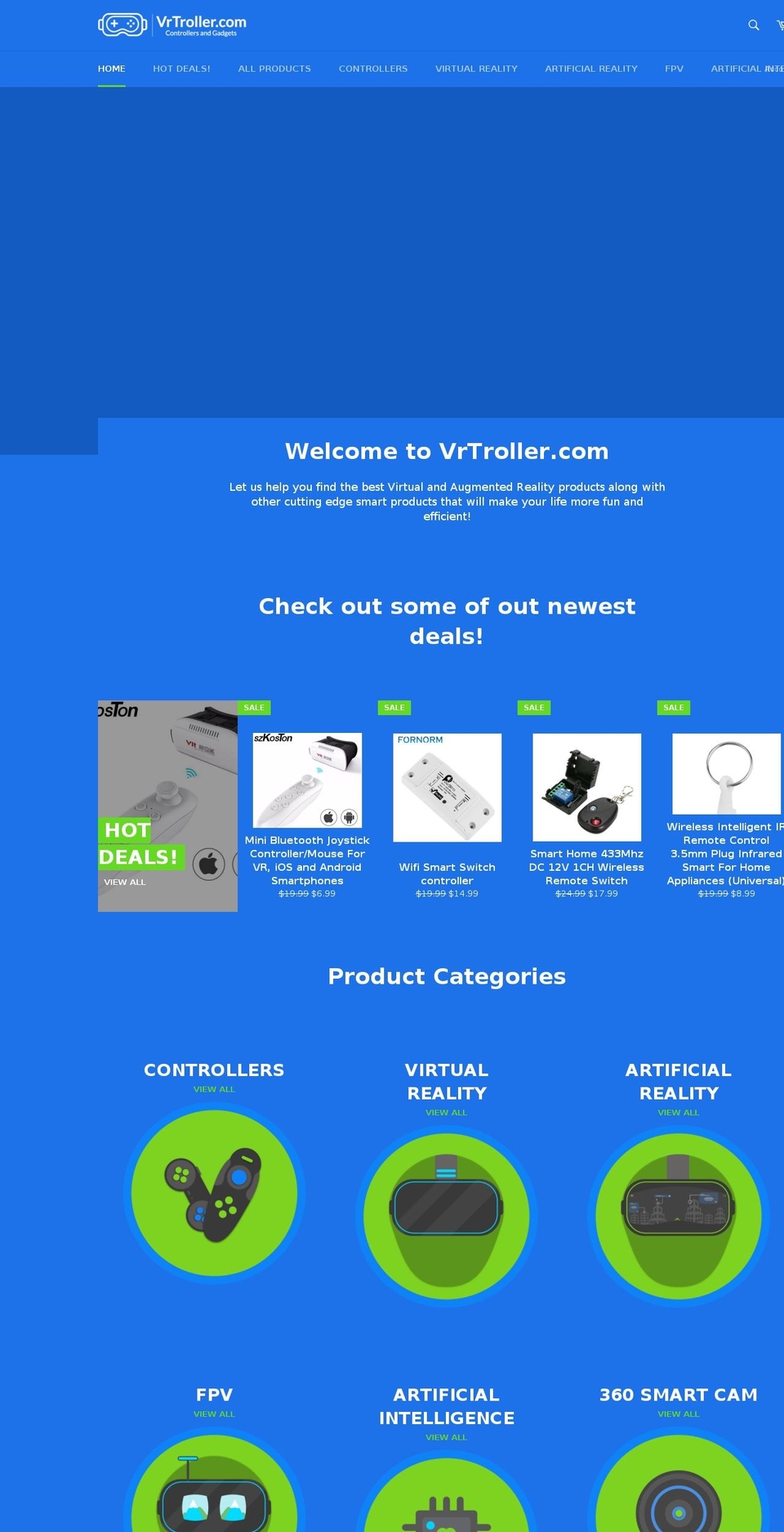 vrtroller.com — Shopify storefront screenshot