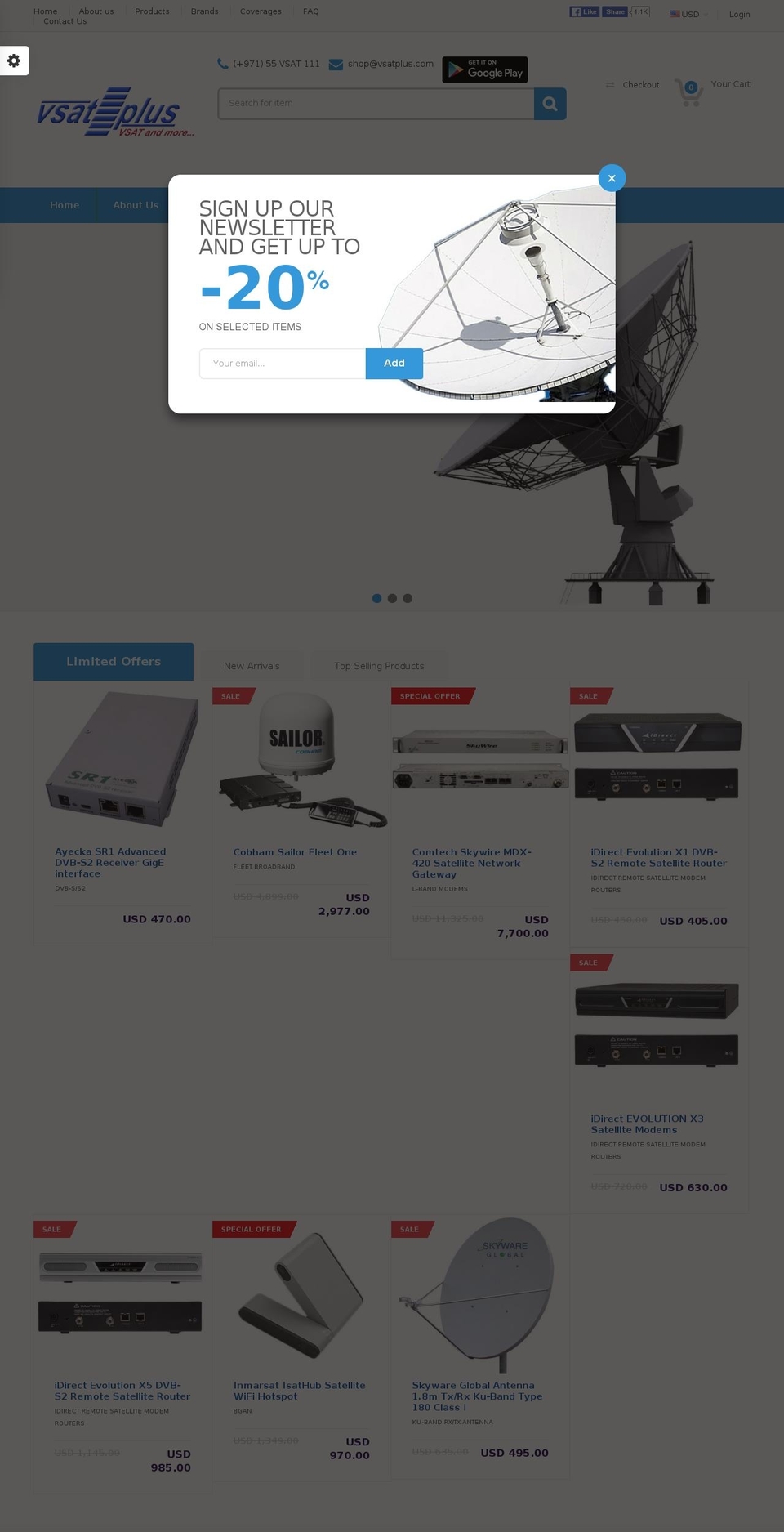 vsatplus.com shopify website screenshot