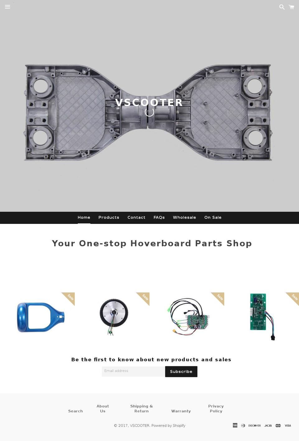 vscooter.com shopify website screenshot