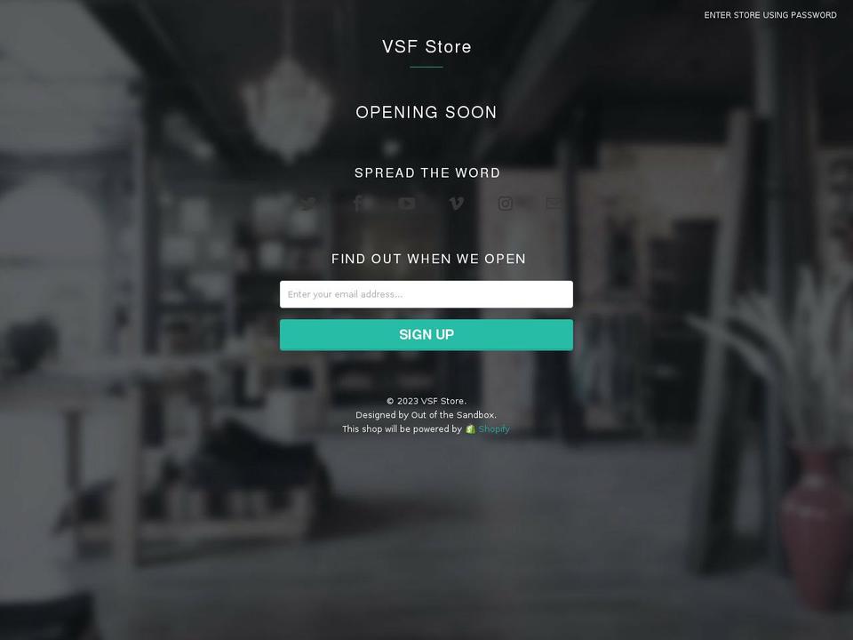 vsfstore.com shopify website screenshot