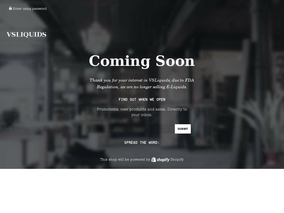 vsliquids.com shopify website screenshot
