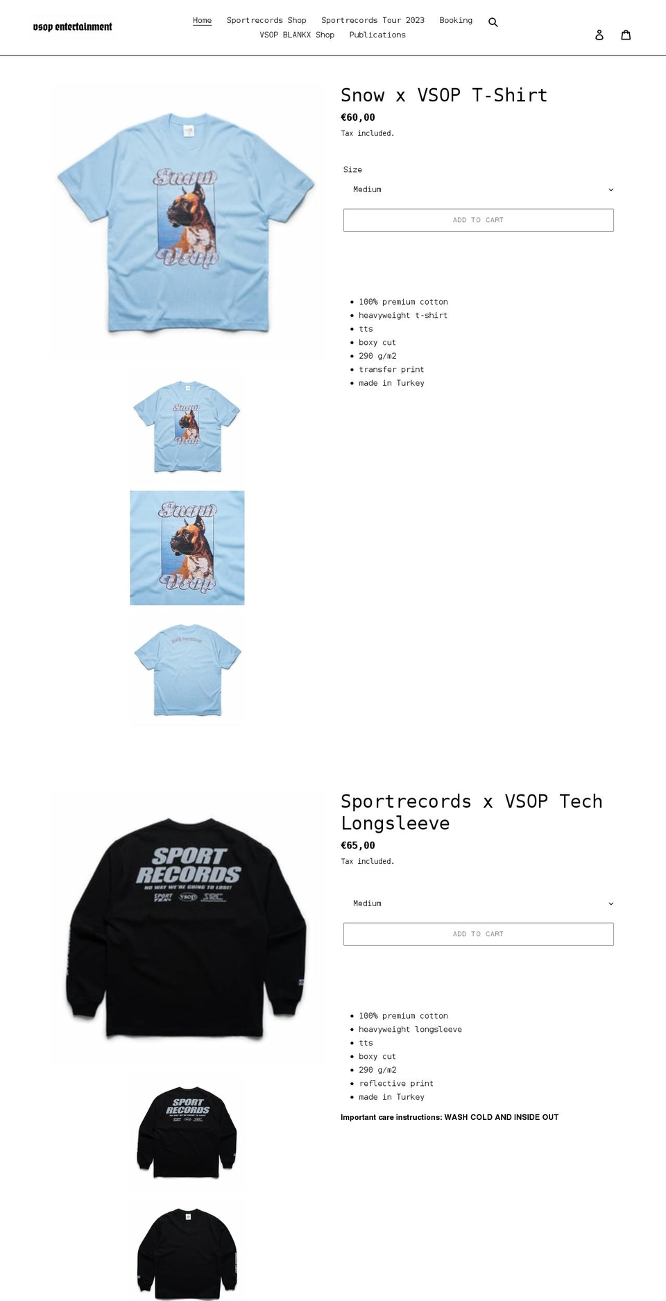 vsopentertainment.net shopify website screenshot