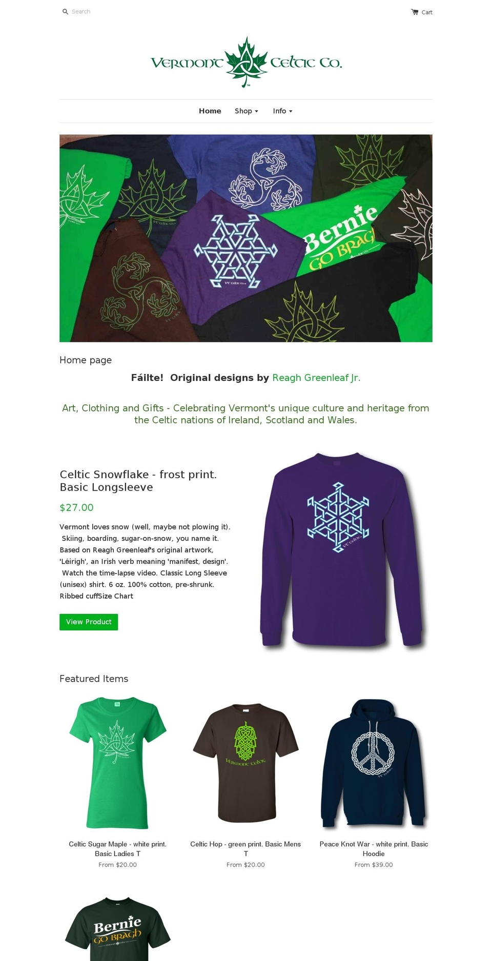 vtceltic.com shopify website screenshot