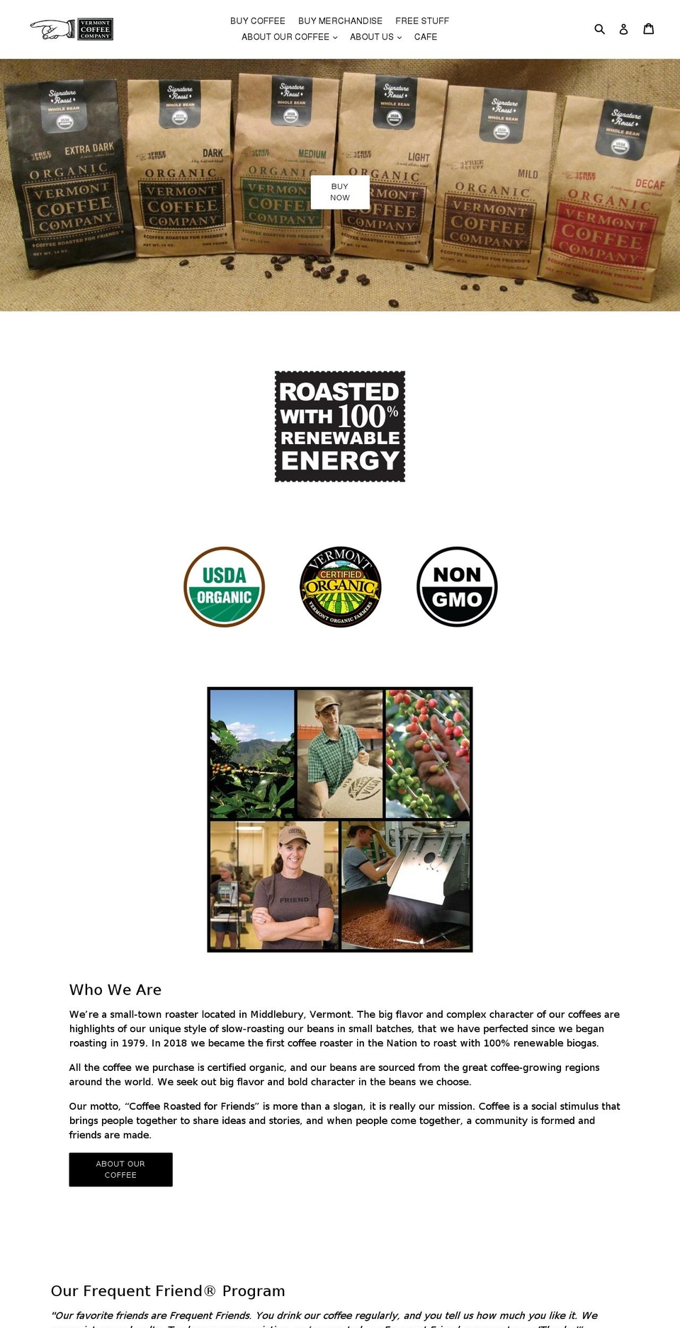 vtcoffeecompany.com shopify website screenshot