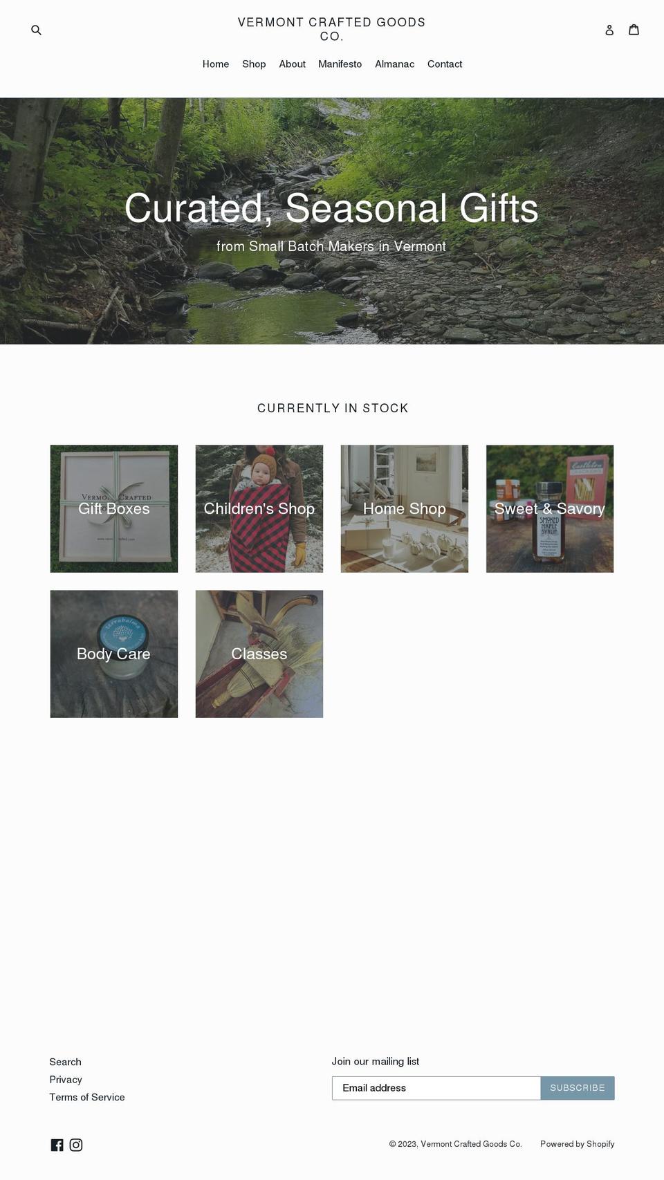 vtcraftedcompany.com — Shopify storefront screenshot