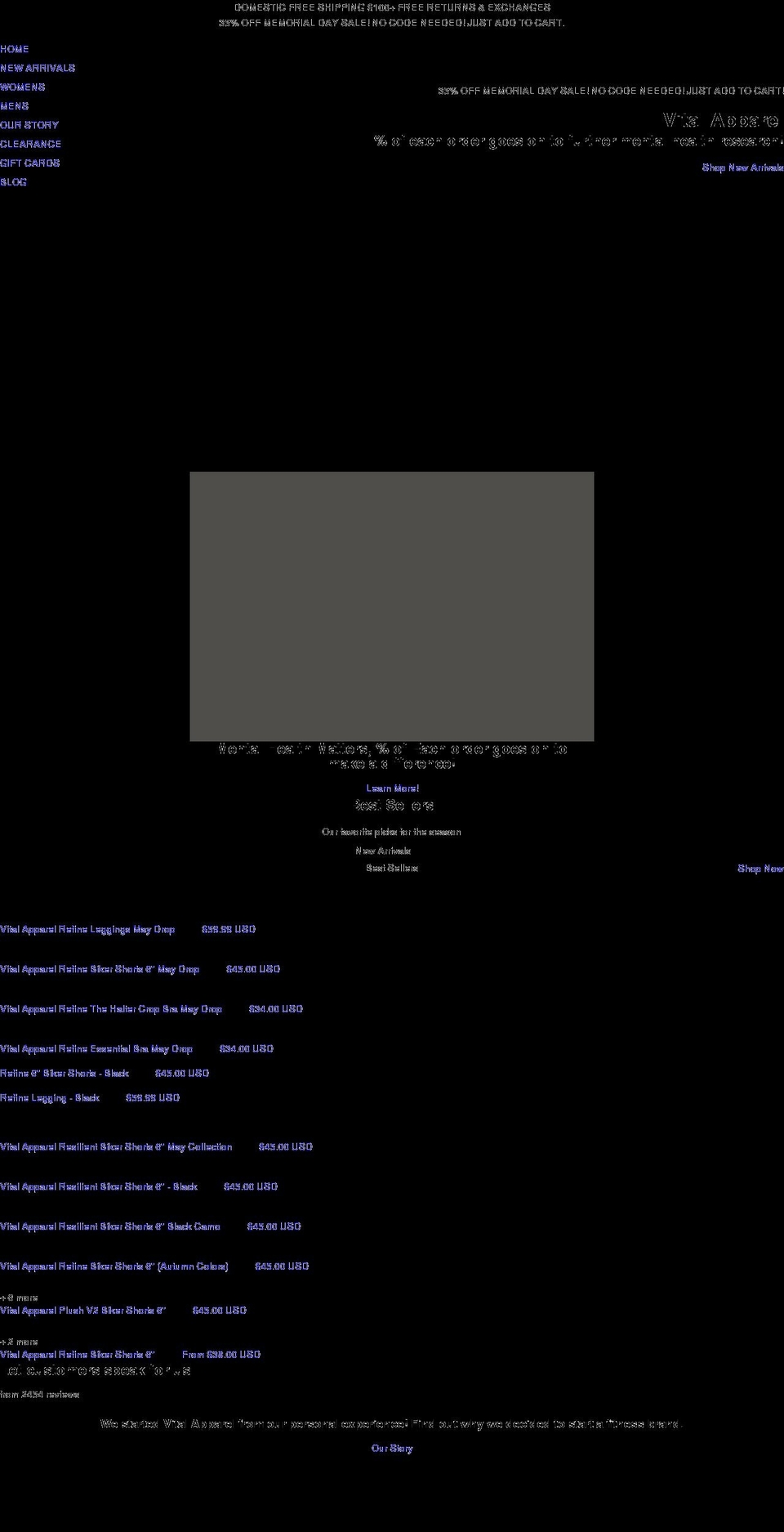 vtlapparel.com shopify website screenshot