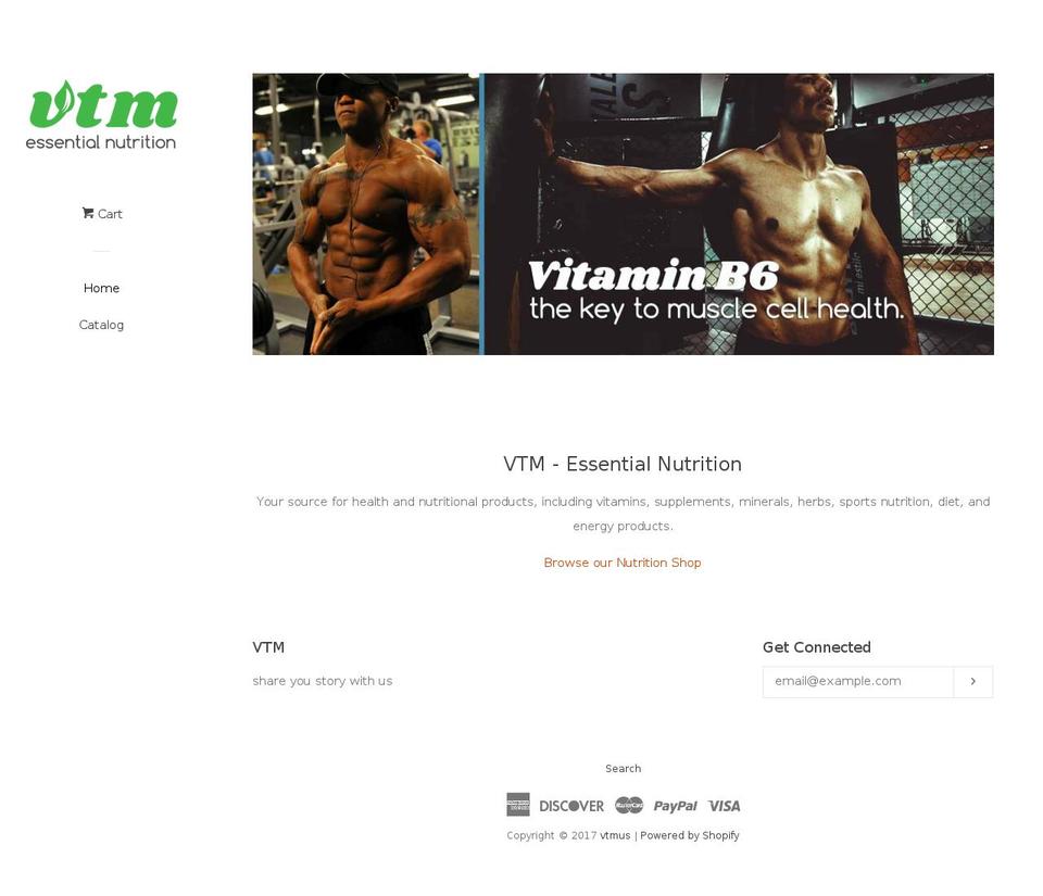 vtm.us shopify website screenshot