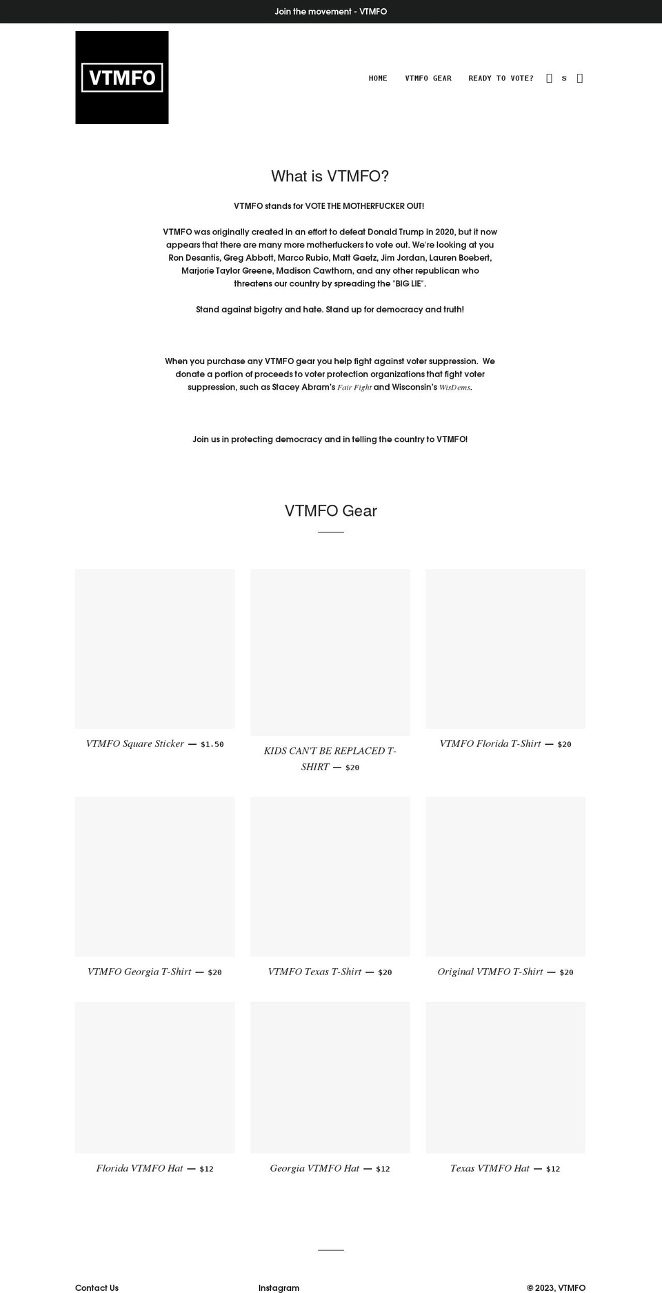 vtmfo.com shopify website screenshot