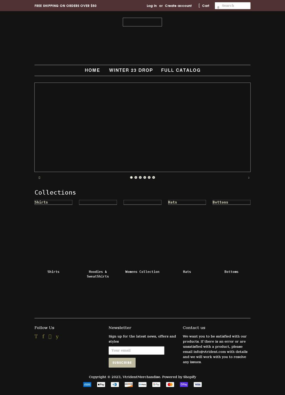 vtrident.com shopify website screenshot