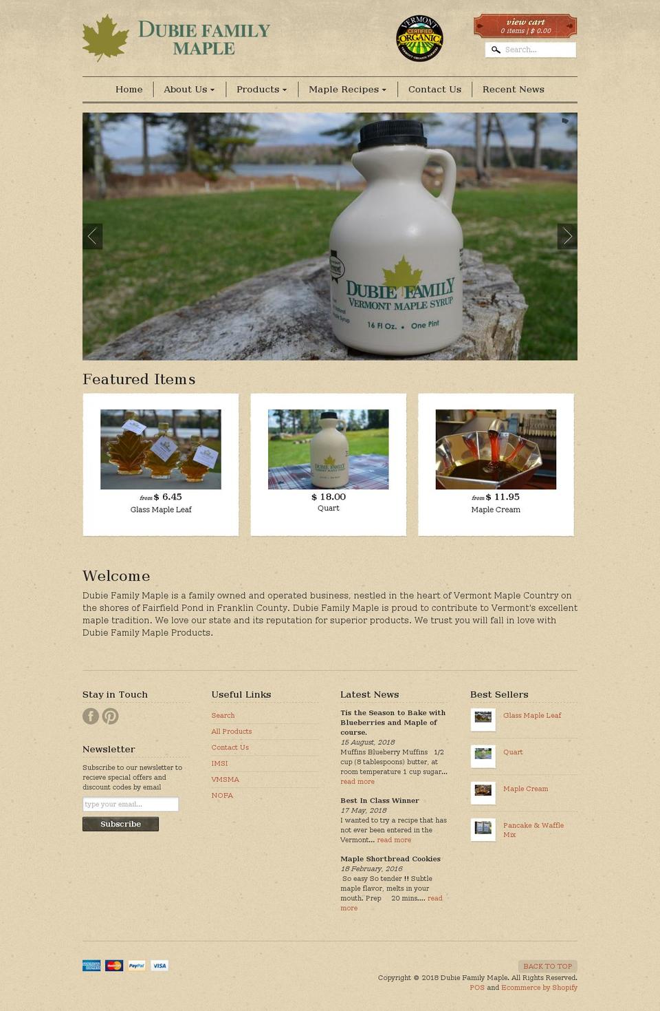 vtsugarmaplefarm.com — Shopify storefront screenshot