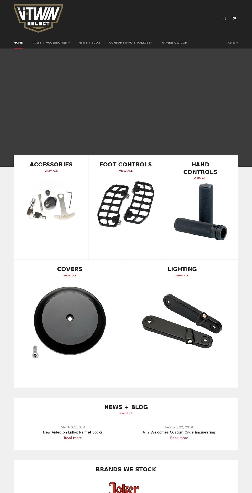 vtwinselect.com — Shopify storefront screenshot