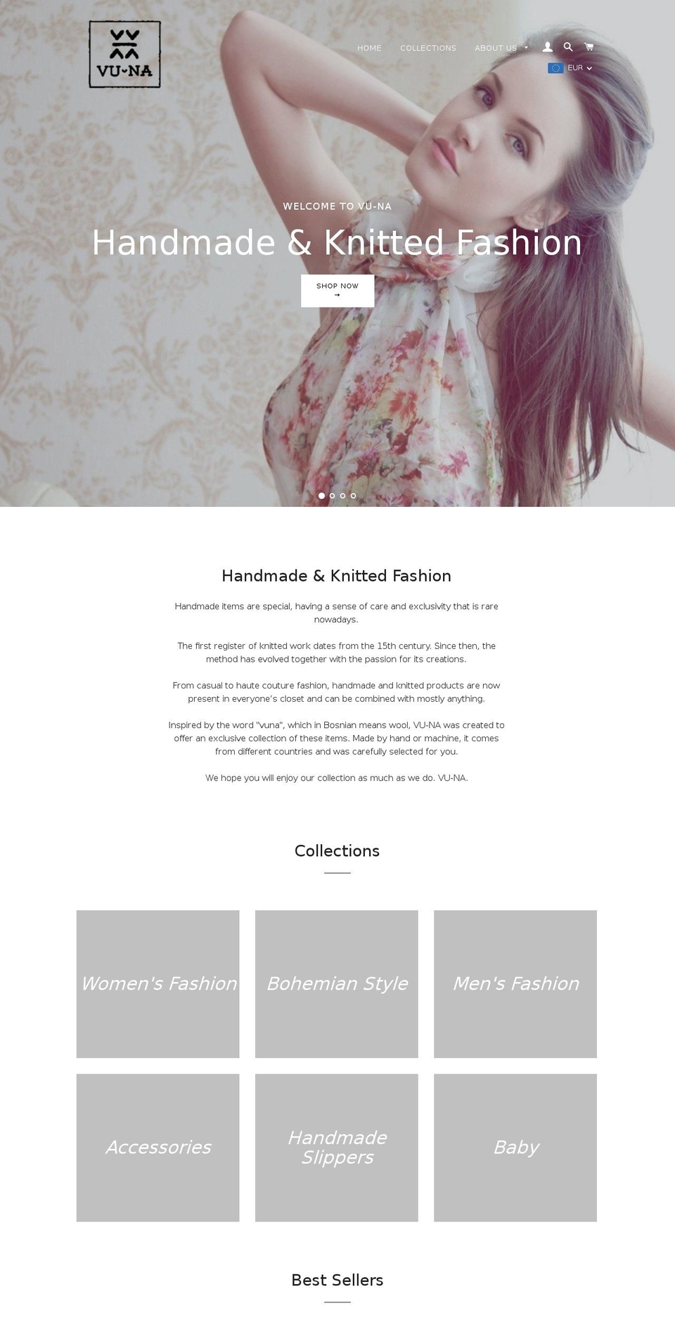 vu-na.com — Shopify storefront screenshot