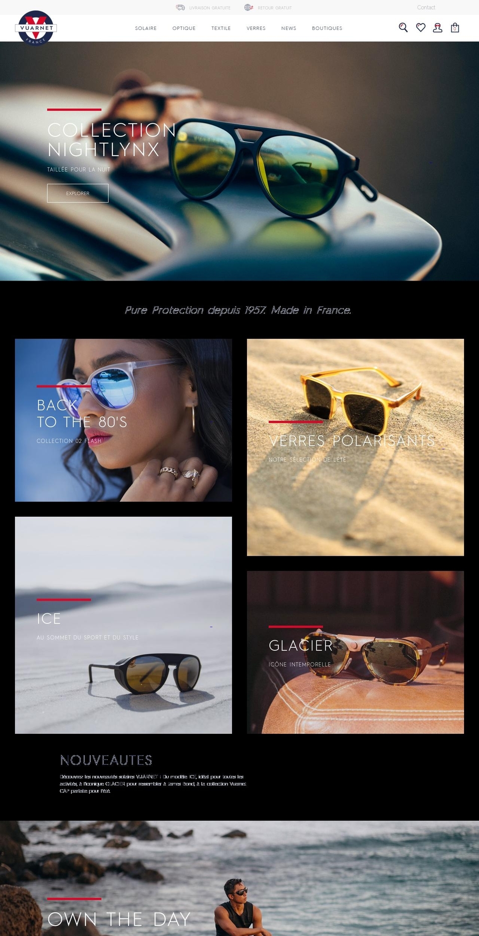 vuarnet-sunglasses.com shopify website screenshot