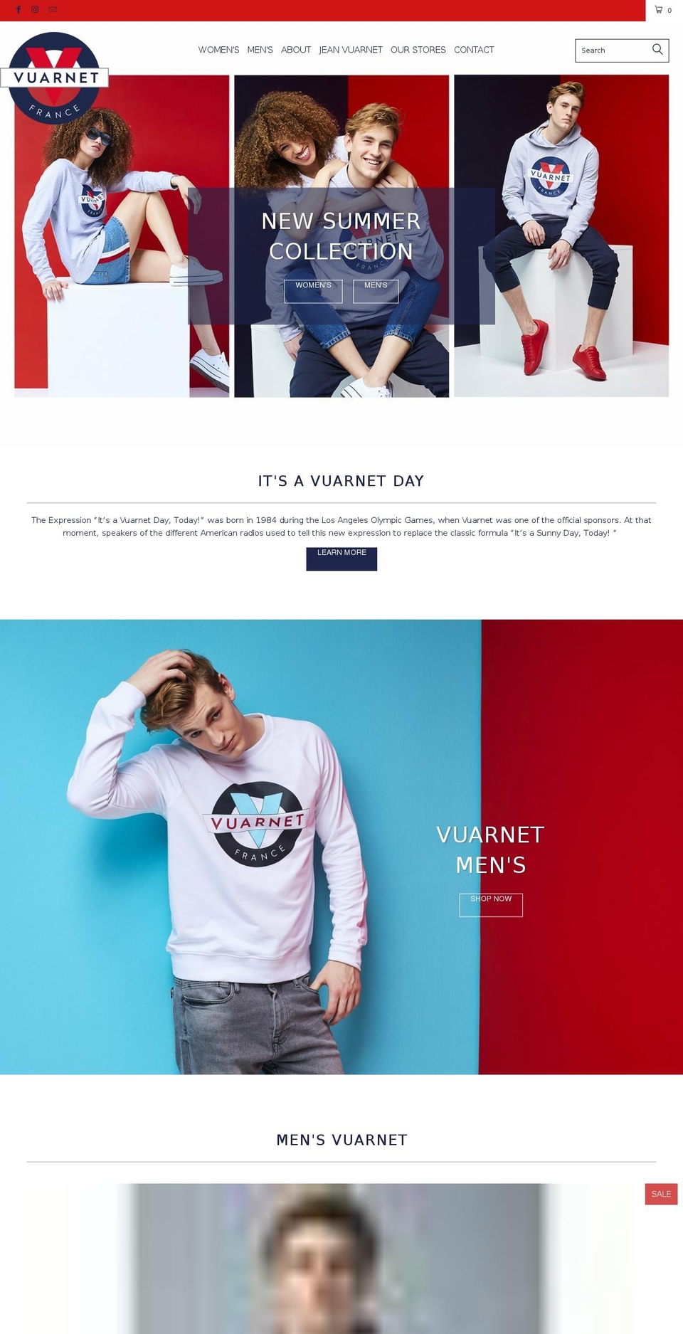vuarnet.ca shopify website screenshot