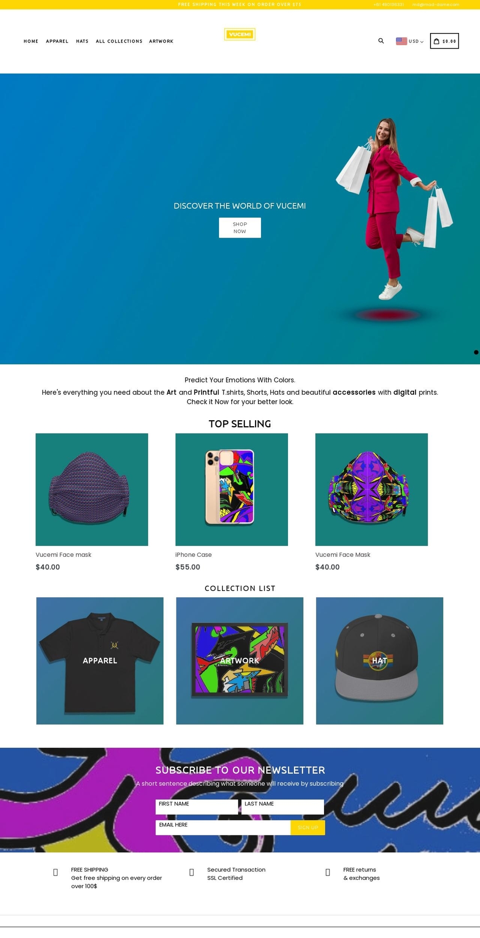vucemi.com shopify website screenshot