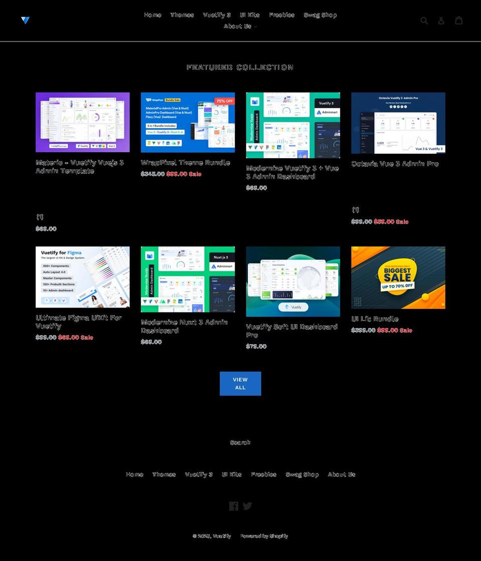 Store Shopify theme site example vuetify.myshopify.com