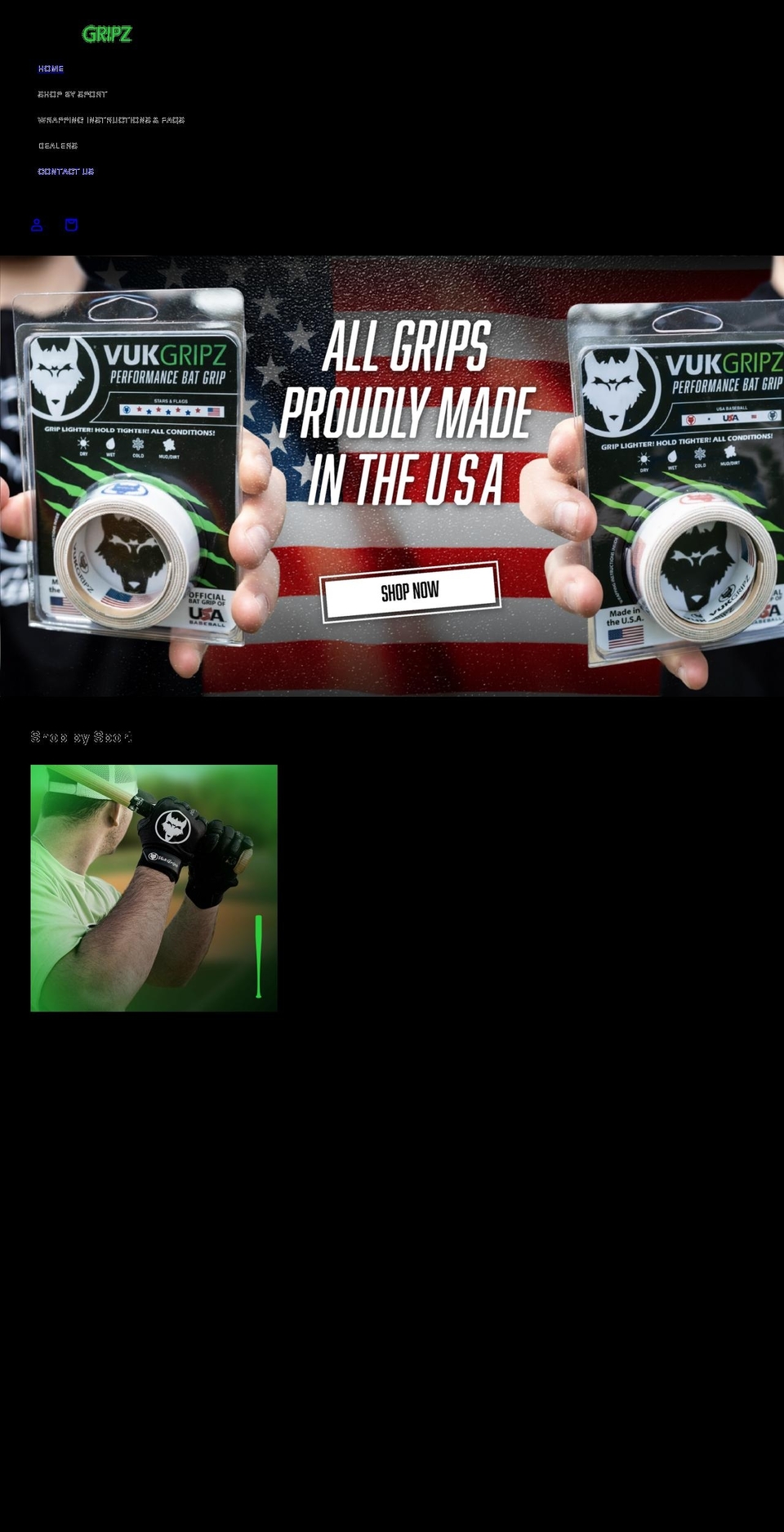vukgripz.com shopify website screenshot