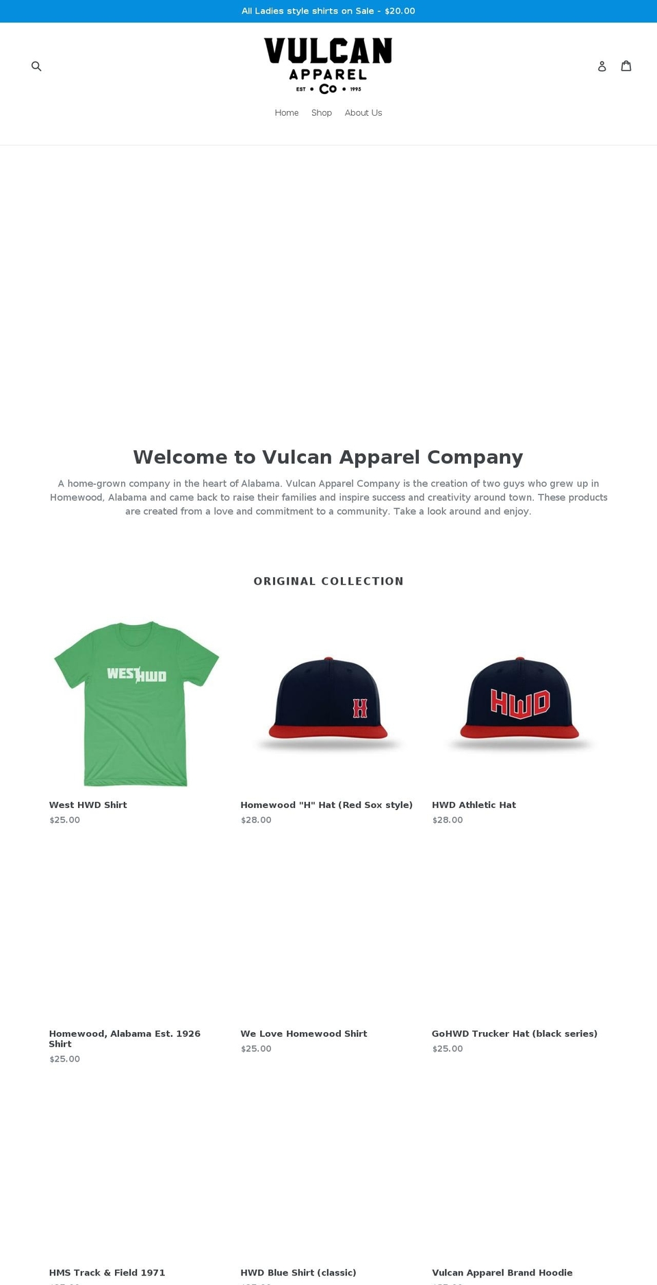vulcanapparel.com shopify website screenshot