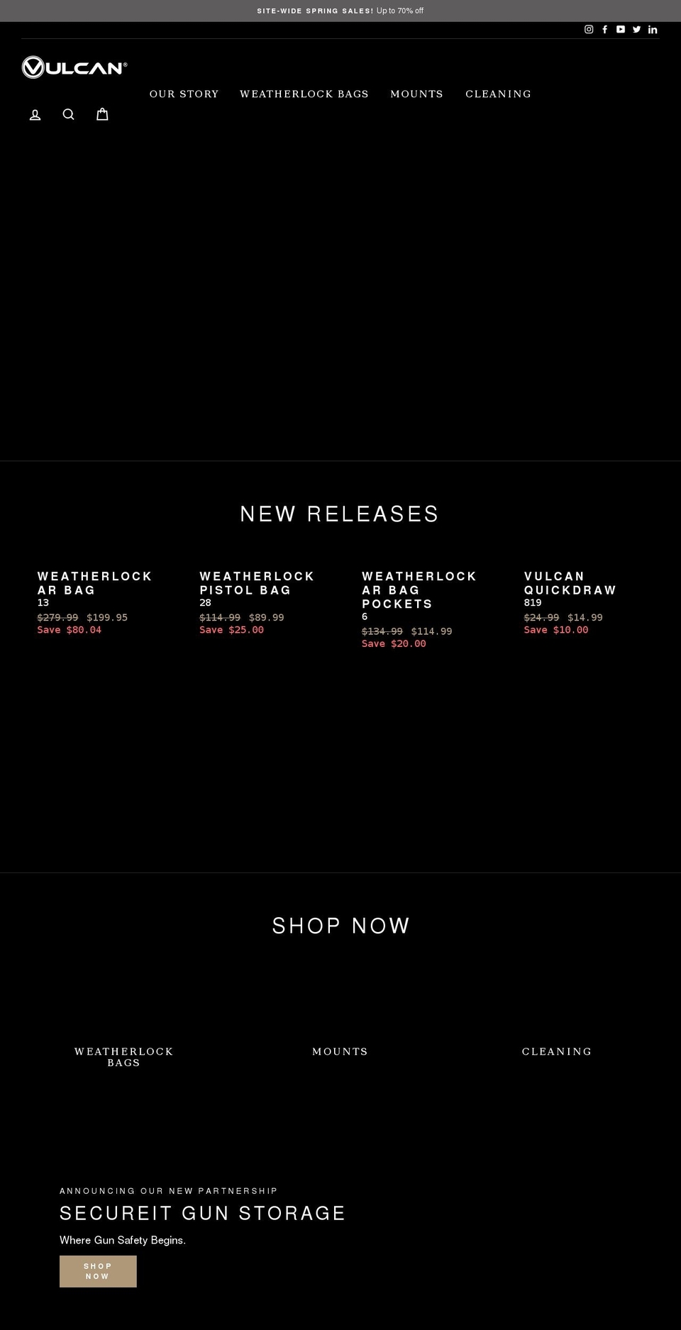 vulcanarms.com shopify website screenshot