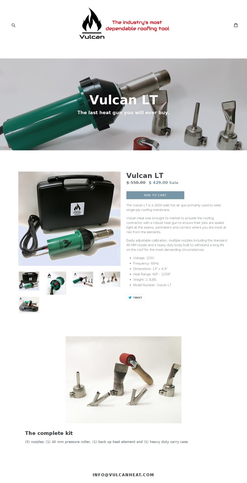 vulcanheat.com shopify website screenshot