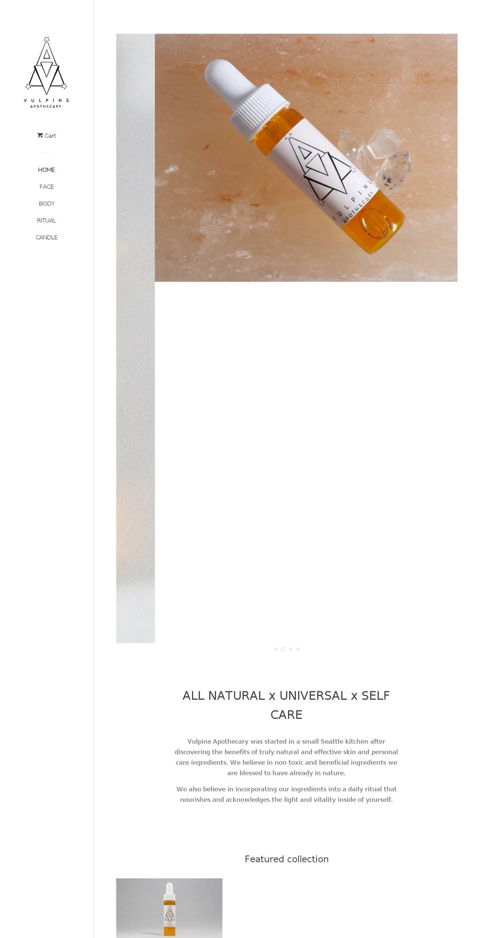 vulpineapothecary.com shopify website screenshot