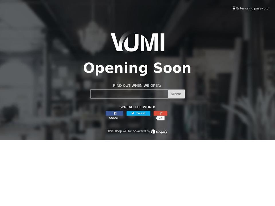 vumistore.com shopify website screenshot
