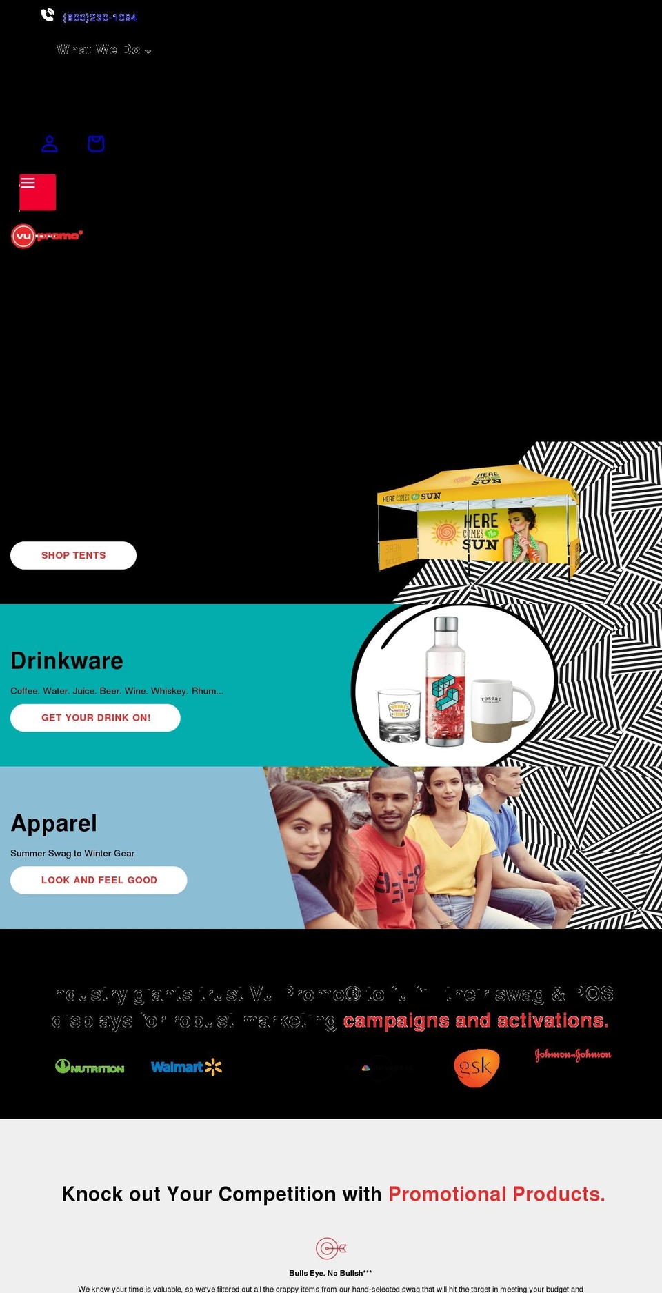 vupromo.com shopify website screenshot