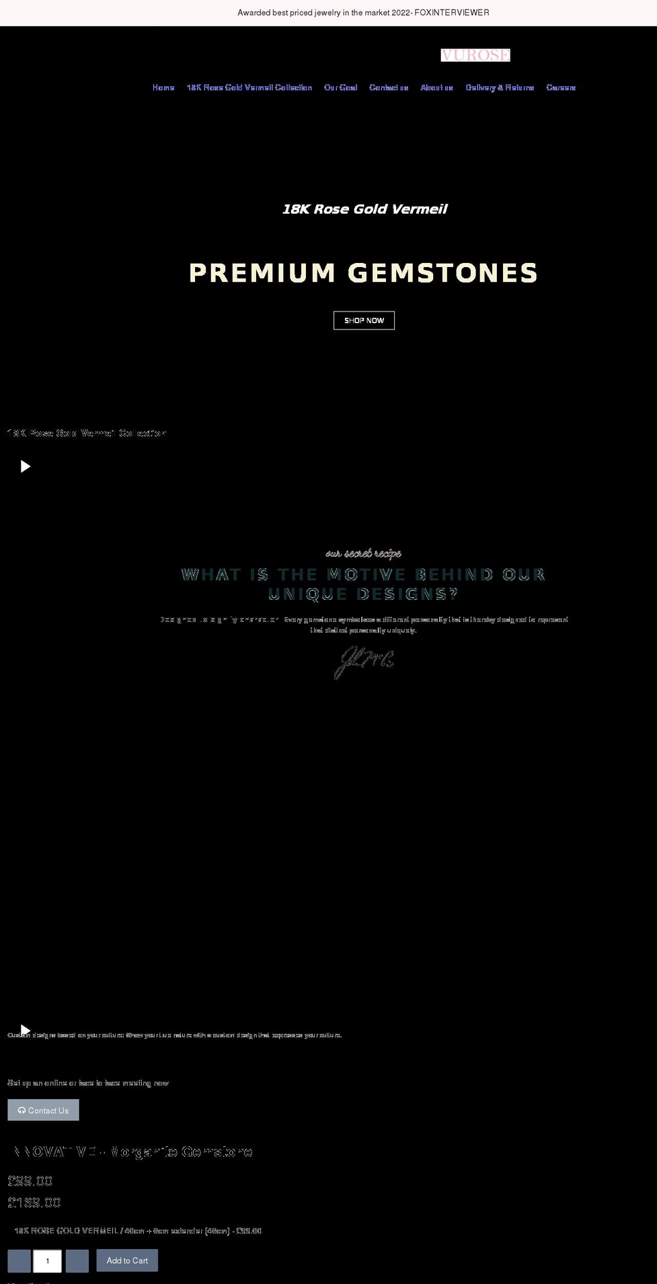 vurose.com shopify website screenshot