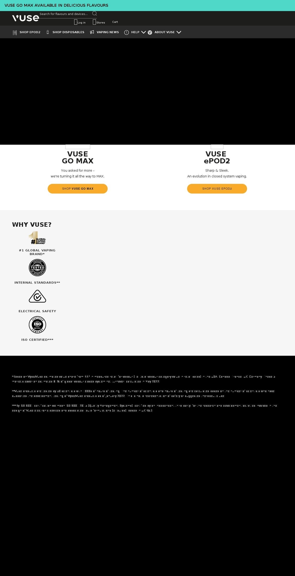 vuse.com.au shopify website screenshot