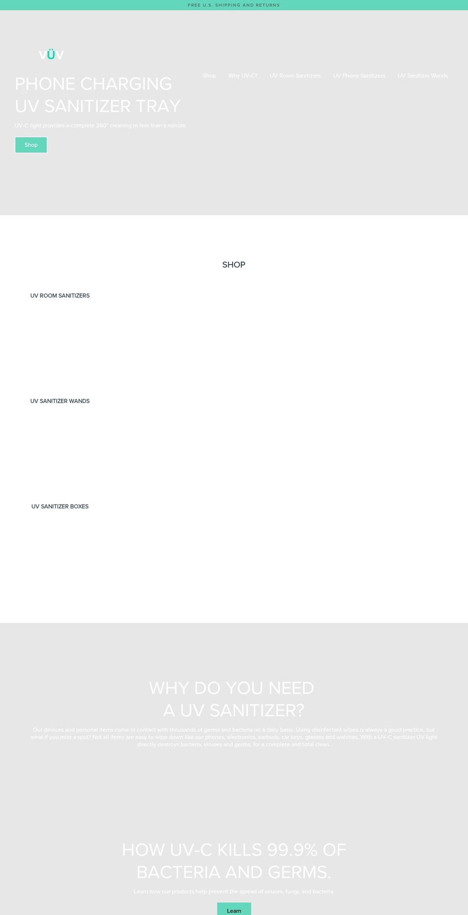 vuvlight.com shopify website screenshot