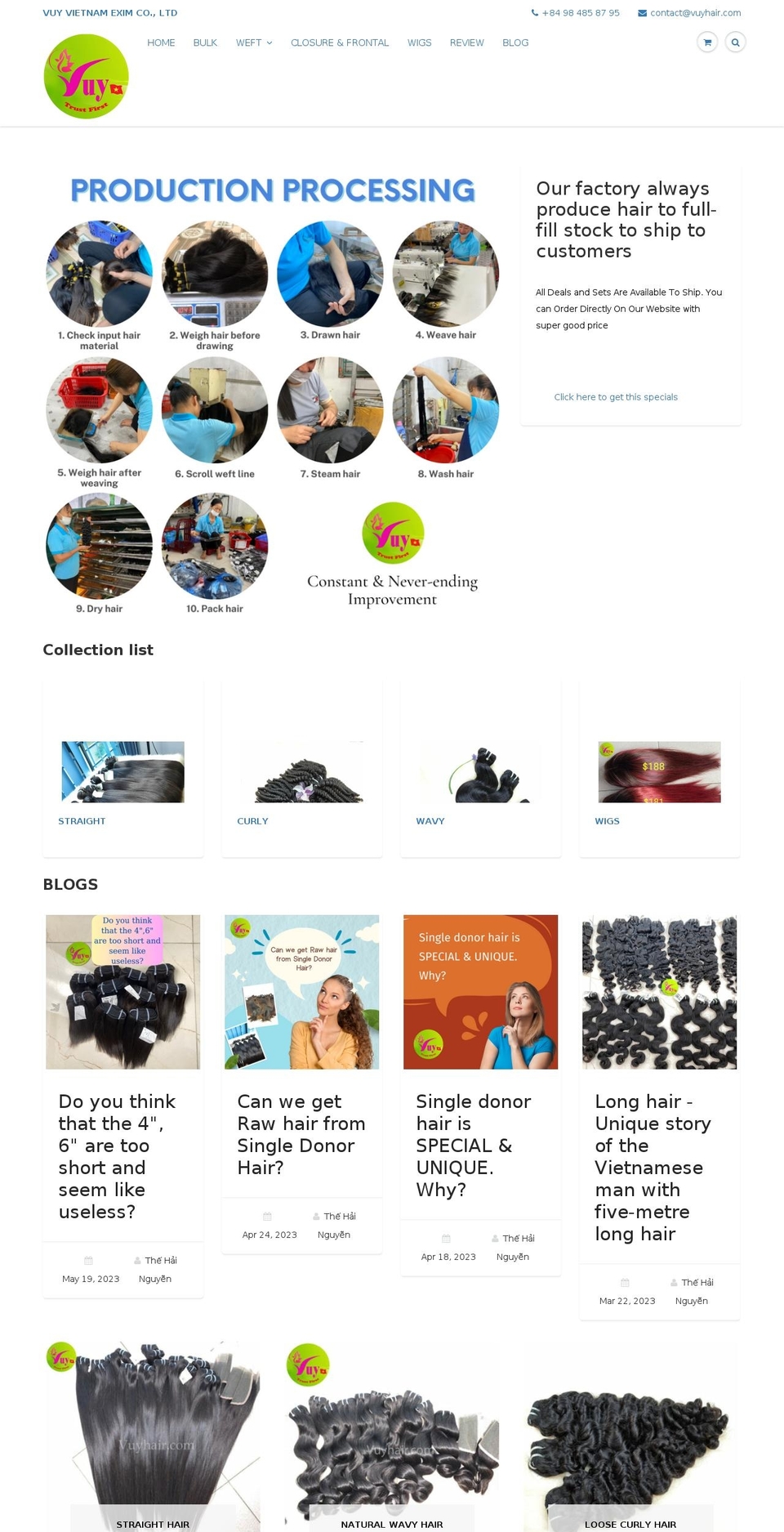 vuyhair.com shopify website screenshot