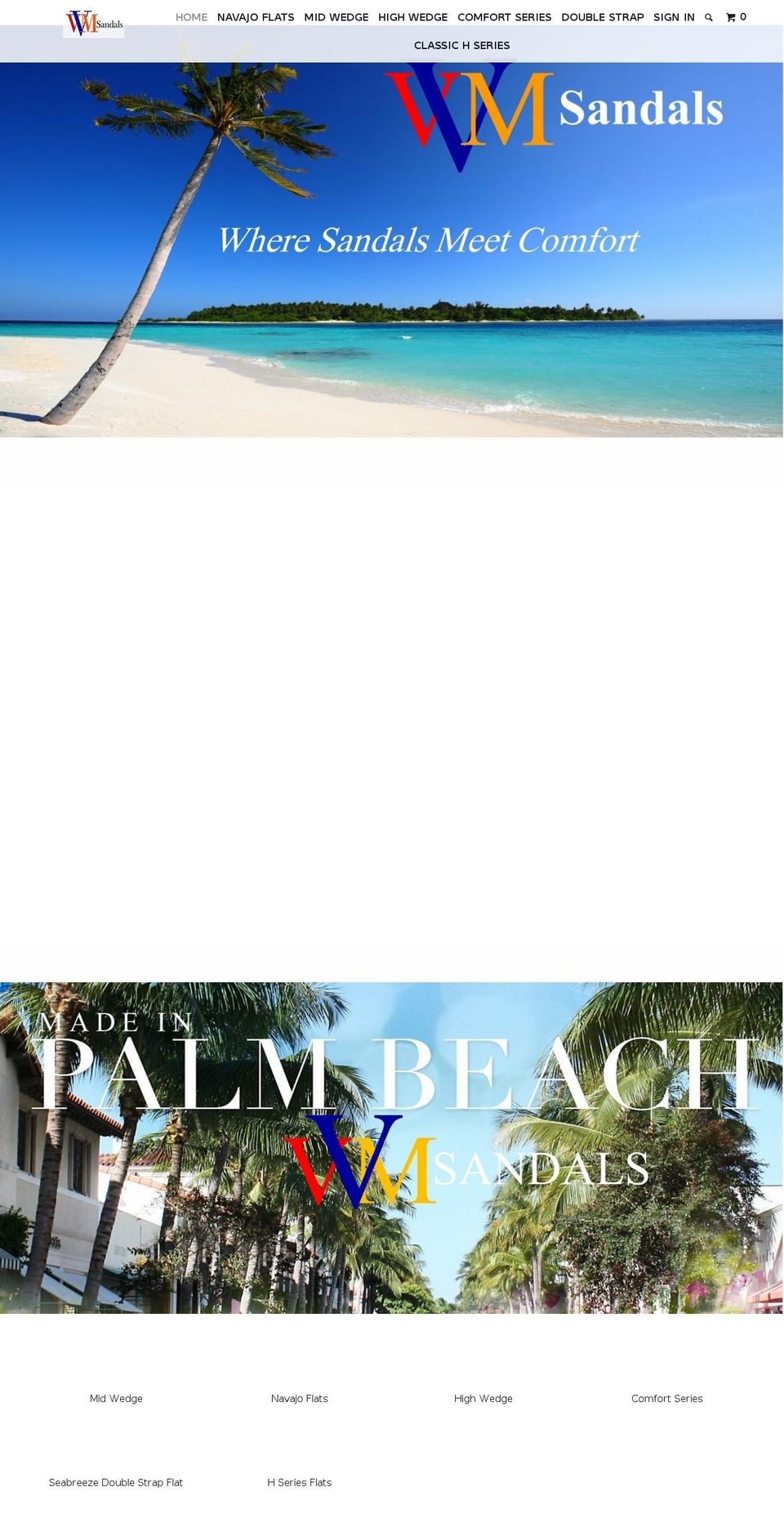 vvmsandals.com — Shopify storefront screenshot