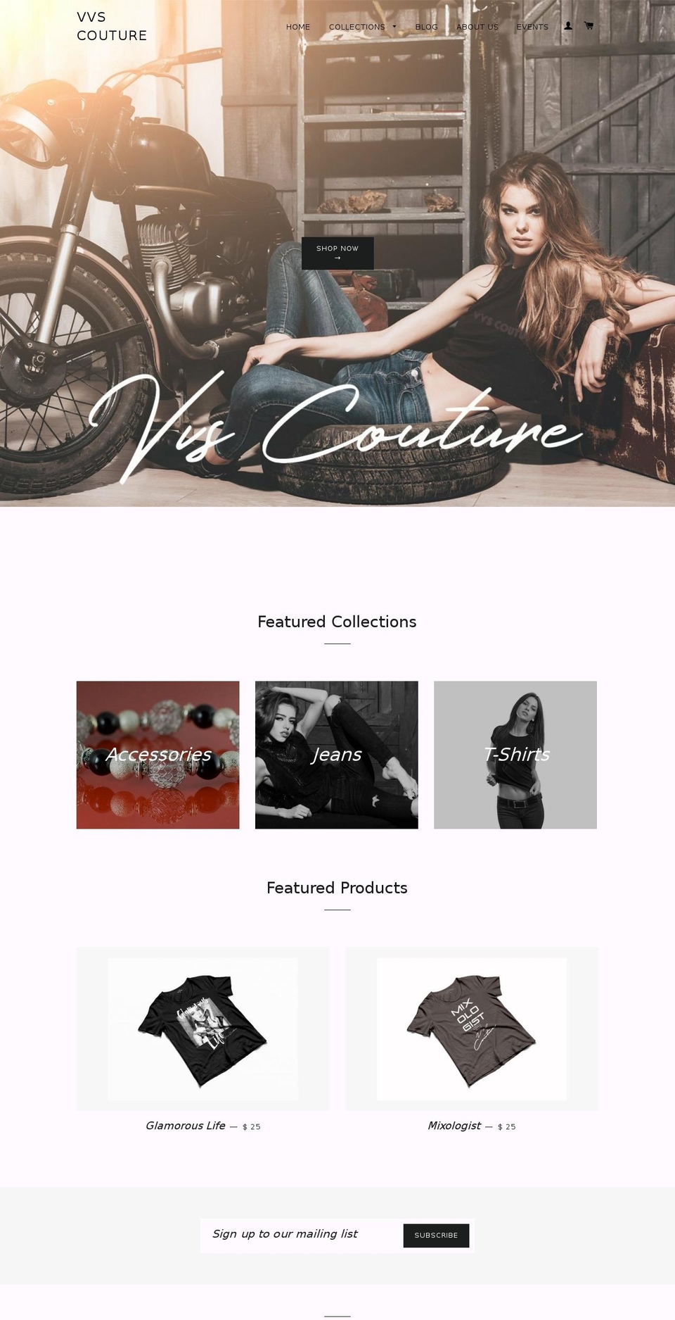 vvscouture.com — Shopify storefront screenshot