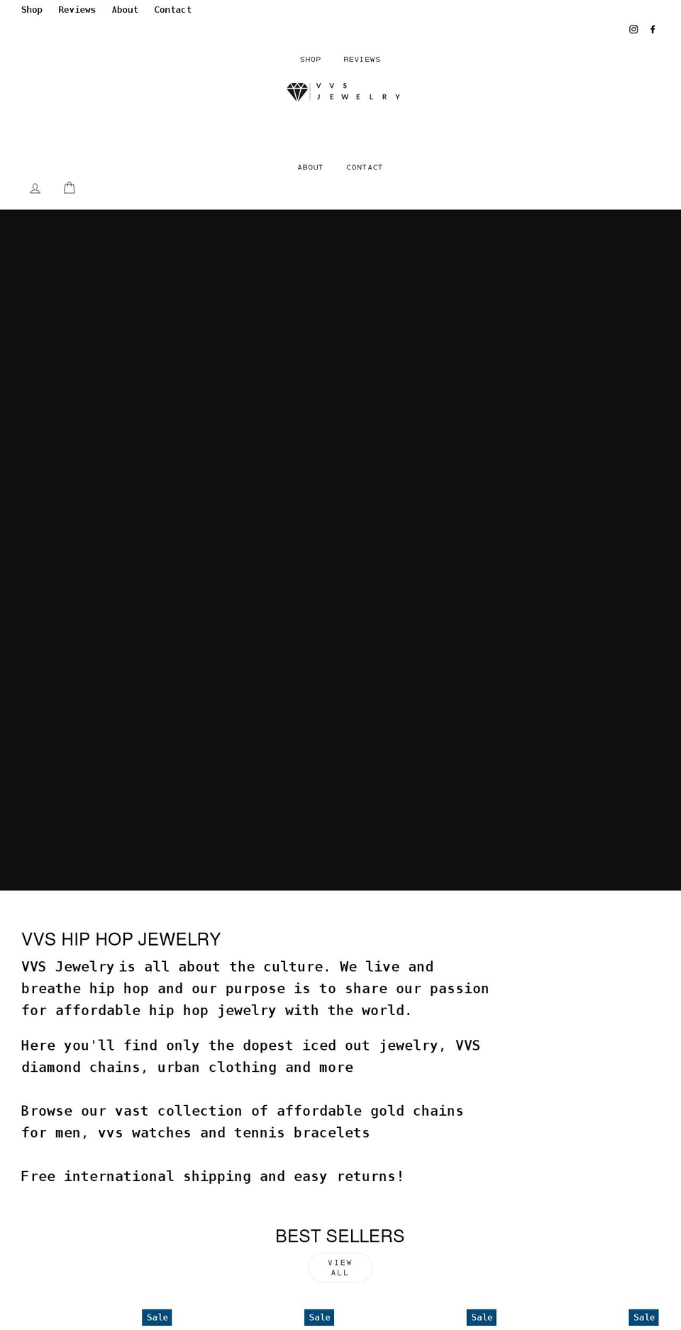 vvsjewelry.com shopify website screenshot