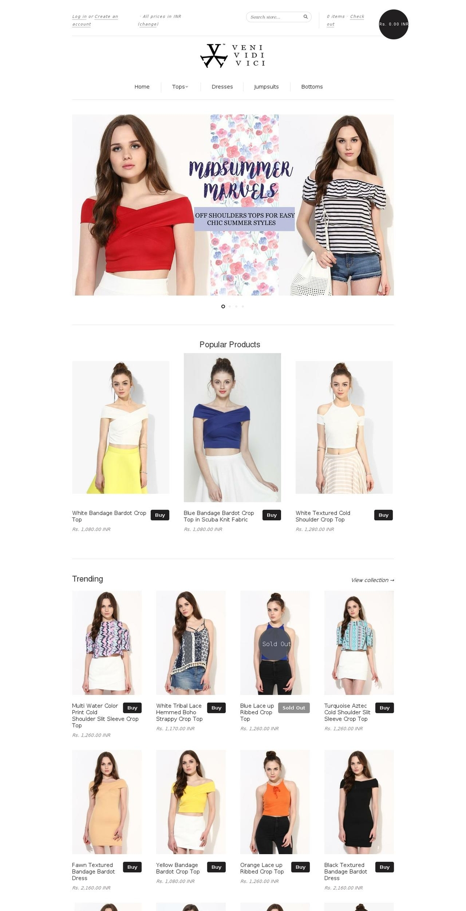 Current Shopify theme site example vvvclothing.com