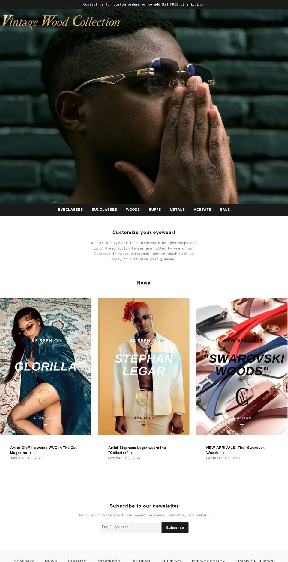 vwceyewear.com — Shopify storefront screenshot