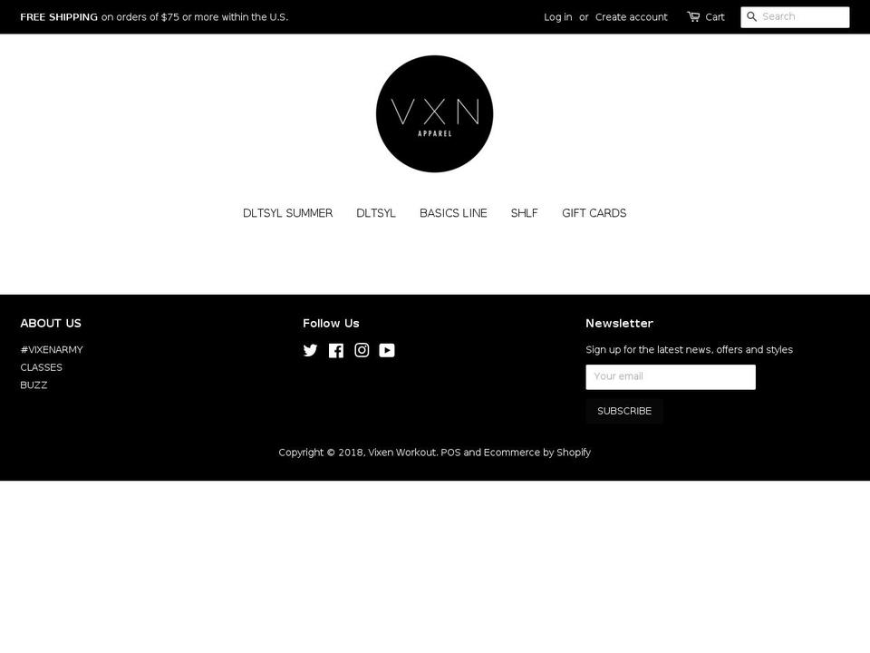 vxnapparel.com shopify website screenshot
