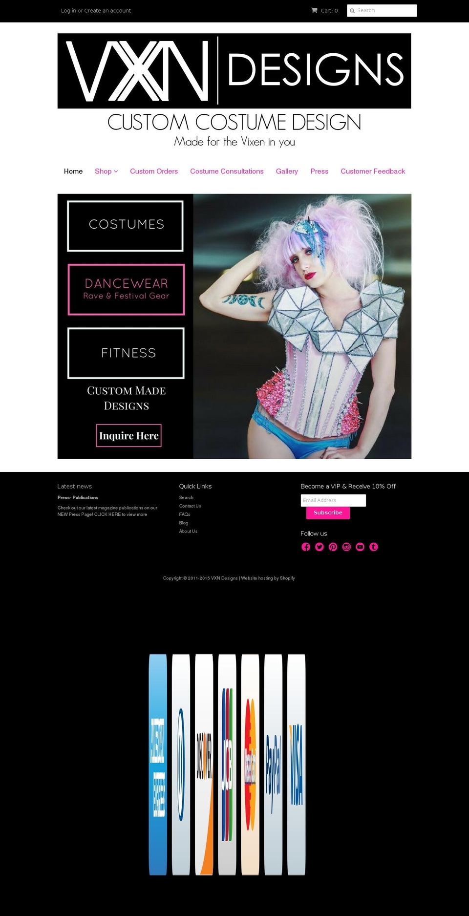 vxndesigns.com shopify website screenshot