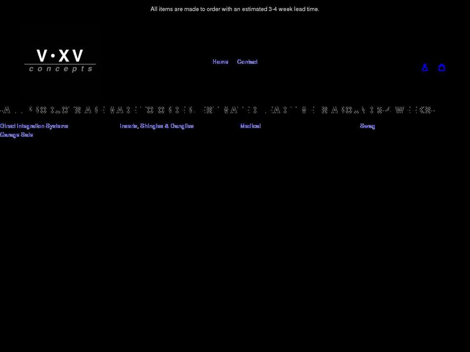 vxvconcepts.com shopify website screenshot